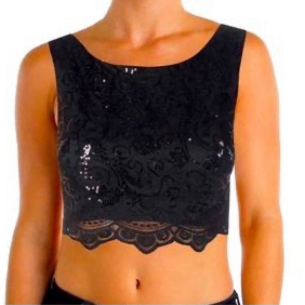 CITY STUDIO Juniors Black Lace Crop Top 11